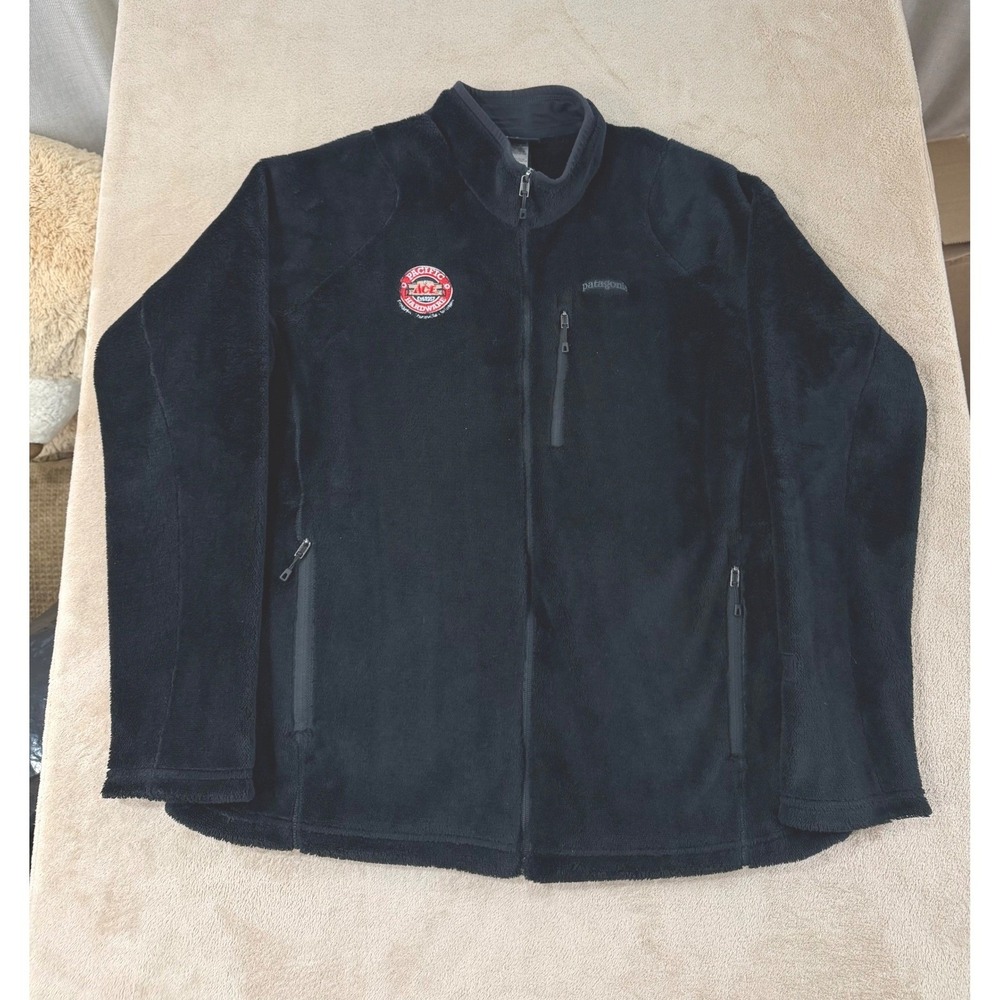 Vintage‎ Patagonia Regulator R series Fleece Jacket Men XL Black Ace LOGO EUC